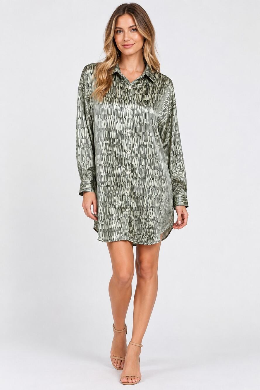 12th Tribe Green Black Strip Long Sleeve Mini Dress NWT Large